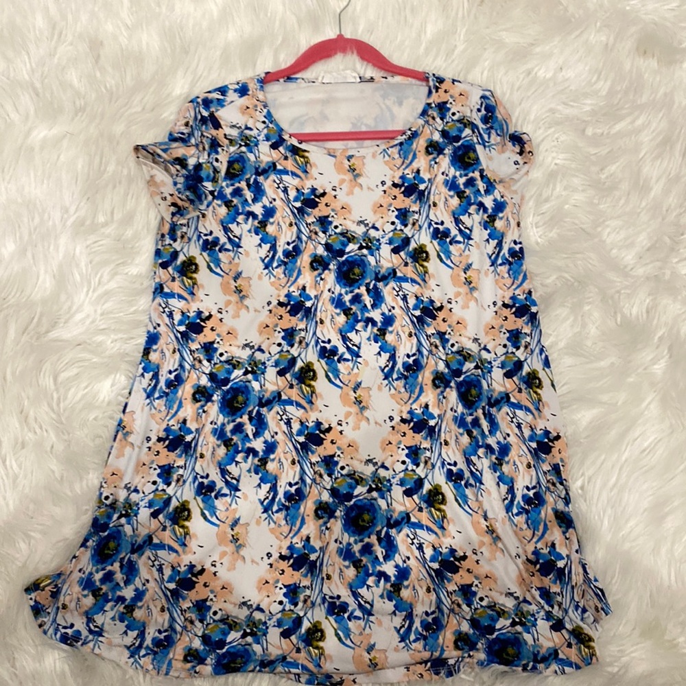 Peach love floral swing dress